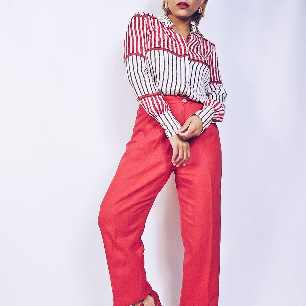 Ann May Silk Trouser Pants